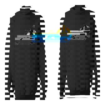 Nautical Sunrise Sailboat With Dolphins Beach Summer Sailing Sweatshirt Unisex | Mazezy