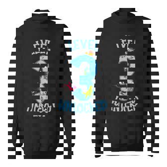 Niños Nivel 3 Desbloqueado Cumpleaños Camisa Dinosaurio Cumpleaños 3 Años Camisa de entrenamiento - Regaloses