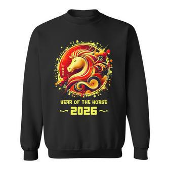 Nouvel An Chinois 2026 Cheval Joyeux Nouvel An Chinois 2026 Manche Longue Sweater e - Cadeauxyz