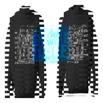 In November We Wear Blue Diabetes Awareness Ribbon Sweatshirt - Monsterry