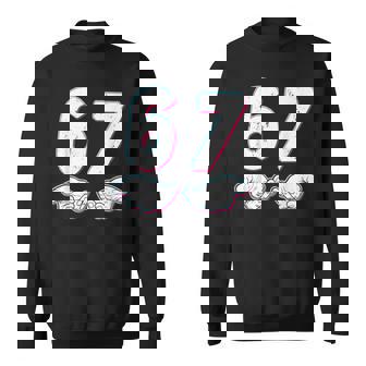 Number 67 Matching Six Seven 6 7 Meme 6-7 Halloween Costume Sweatshirt | Mazezy