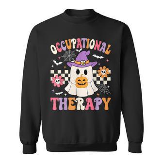 Occupational Therapy Halloween Ot Retro Ghost Ot Halloween Sweatshirt - Thegiftio UK