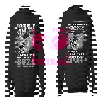 In October We Wear Pink Football Breast Cancer Sweatshirt | Mazezy