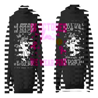 In October We Wear Pink Ghost Softball Breast Cancer Sweatshirt | Mazezy