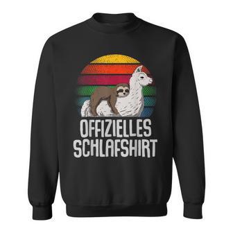 Offizielleschlaf Pyjama Lama Alpaka Faultier Geschenk Sweatshirt - Geschenkecke