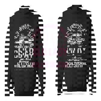 Old Lady Loves Roller Derby Roller Skating Roller Skate Sweatshirt Unisex | Mazezy