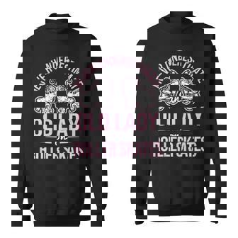 Old Lady On Roller Derby Roller Skating Roller Skate Sweatshirt Unisex | Mazezy