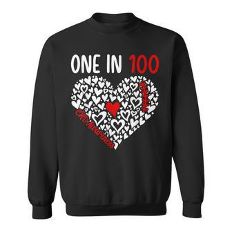 One In 100 Congenital Heart Disease Awareness Chd Awareness Sweatshirt - Thegiftio UK