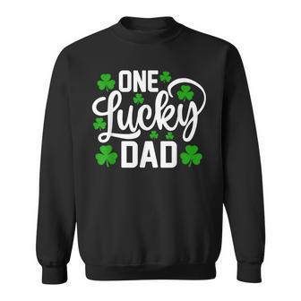 One Lucky Dad St Patrick's Day Shamrocks Sweatshirt | Mazezy