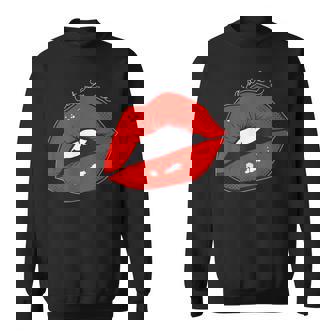 Ooh La La Red Lips French Pop Art Graphic Sweatshirt Unisex | Mazezy