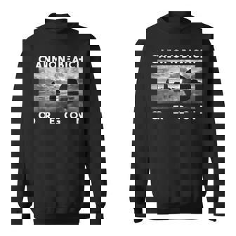 Oregon Cannon Beach Skyline Haystack Rock Travel Souvenir Sweatshirt - Thegiftio