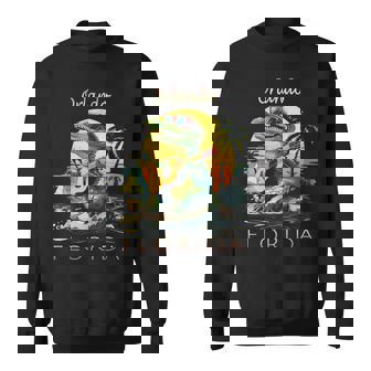 Orlando Florida Vacation Cute Alligator Sunset Souvenir Sweatshirt - Thegiftio