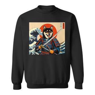 Otaku Black And Tan Shiba Inu Samurai Sweatshirt - Thegiftio UK