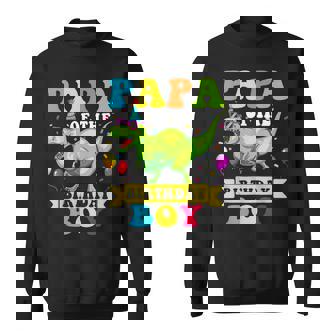 Papa Of The Birthday Boy Dinosaur Raptor Sweatshirt | Mazezy