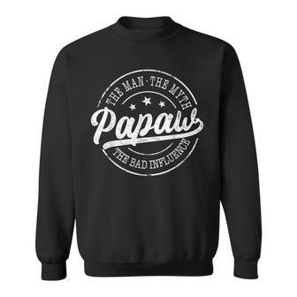 Papaw The Man The Myth The Bad Influence Emblem Sweatshirt - Thegiftio