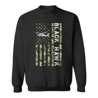 Patriotic Usa Flag Military Helicopter Uh-60 Black Hawk Sweatshirt - Thegiftio UK