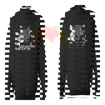 Peace Love Flute Sweatshirt Unisex | Mazezy