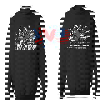 Peace Love Resist American Flag Political Protest Sweatshirt - Monsterry