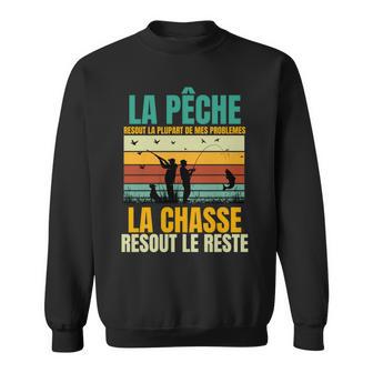 Pêche Chasse Cadeau Humoristique Pour Les Pêcheurs Et Chasseurs Manche Longue Sweater e - Cadeauxyz