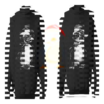 Penguin Santa Hat Penguin Lovers Xmas Christmas Pajama Sweatshirt | Seseable CA