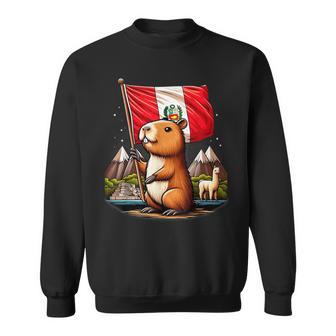 Peruvian Capybara Peru Flag Ronsoco Fiestas Patrias Sweatshirt - Thegiftio UK
