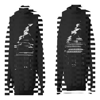 Piano À Queue Instrument De Musique Illustration Graphique Piano À Queue Sweater e - Cadeauxyz