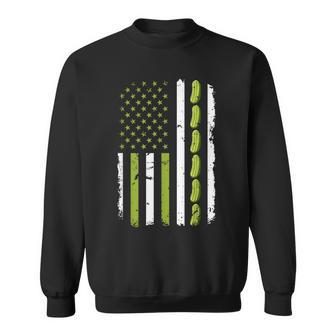 Pickle Cucumber Usa American Flag Pickle Lovers 4Th Of July Sweatshirt - Thegiftio