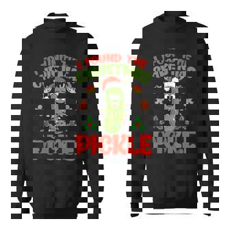 Pickle Santa Hat Xmas Lights I Found The Christmas Pickle Sweatshirt - Thegiftio
