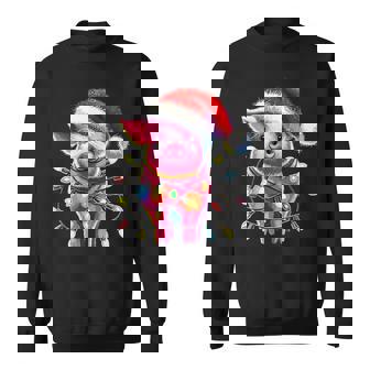 Pig Christmas Light Pig Lover Sweatshirt | Seseable CA