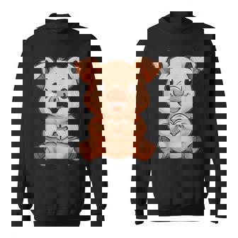 Pig With Heart Cute Pig Motif With Heart Symbol Sweatshirt | Seseable CA