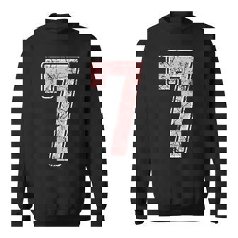 Pink And White Number 7 Jersey Player Uniform 7 Fan Sweatshirt | Mazezy