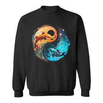 Pisces Horoscope Yin-Yang Symbol Zodiac Sign Sweatshirt - Thegiftio UK