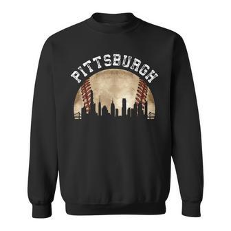 Pittsburgh Skyline City Vintage Baseball Lover Sweatshirt - Thegiftio UK