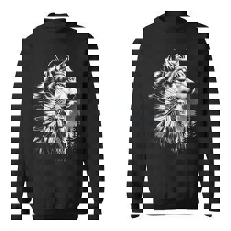 Plumes De Loup Et Indiennes Amérindiennes Sweater e - Cadeauxyz