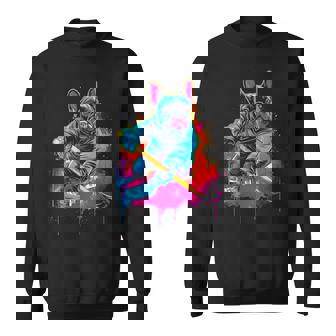 Pop Art French Bull Dog Hockey Sweatshirt Unisex | Mazezy