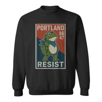 Portland 8647 Frog Resist Protest Retro Vintage Sweatshirt - Thegiftio