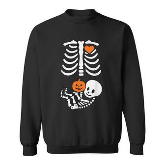 Pregnant Skeleton Baby Bump Halloween Sweatshirt - Thegiftio UK