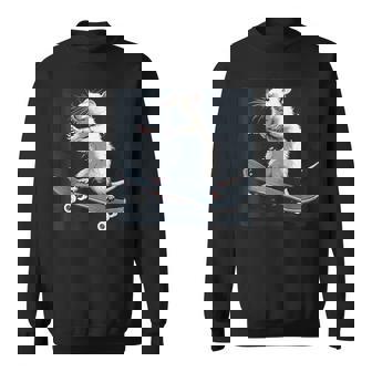 Pretty Skateboarding Rat Costume For Mouse And Rats Lovers Sweatshirt | Mazezy