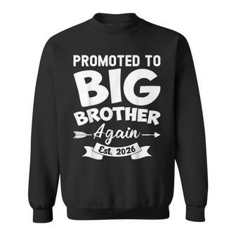 Promoted To Big Brother Again 2026 Baby Announcement Sibling Sweatshirt - Thegiftio UK