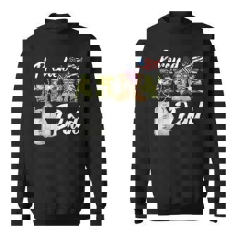 Proud Army Dad Military Dad With Dog Tag Us Flag Sweatshirt | Mazezy