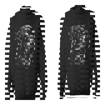 Proud Rottweiler Head Drawing Style On Chest Sweatshirt - Thegiftio