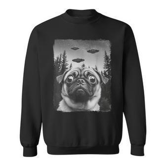 Pug Ufo Selfie Pug Sweatshirt | Mazezy