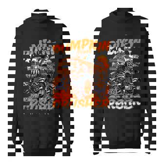 Pumpkin Crusher Monster Truck Ghosts Halloween For Boys Sweatshirt | Mazezy