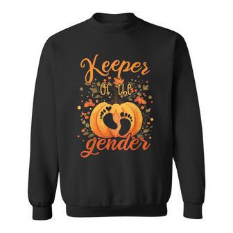 Pumpkin Gender Reveal Keeper Of The Gender Gender Reveal Sweatshirt - Thegiftio UK