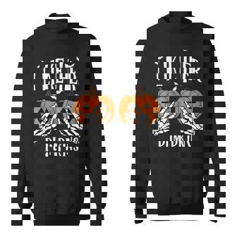 I Like Her Pumpkins I Like His Broomstick Halloween Couples Sweatshirt - Monsterry