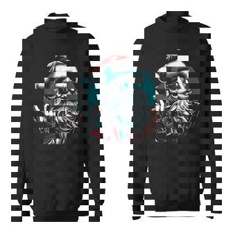 Punk Santa Rock N Roll Emo Heavy Metal Christmas Sweatshirt Unisex | Mazezy