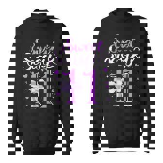 Purple Sweet Sassy And 11St Eleven Bow Birthday 11 Year Old Sweatshirt - Monsterry