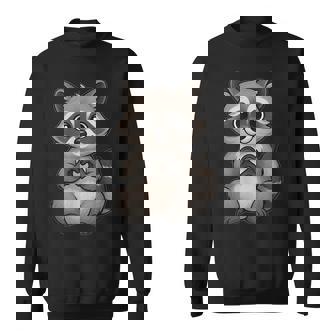 Raccoon With Heart Sweet Raccoon With Heart Symbol Sweatshirt | Seseable CA