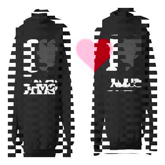 Red Heart I Love James Sweatshirt - Thegiftio