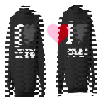 Red Heart I Love Yuri Sweatshirt - Monsterry